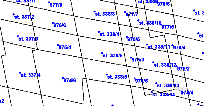 Parcela st. 338/5 v KÚ Břilice, Katastrální mapa