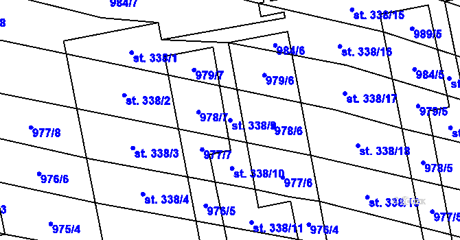 Parcela st. 338/9 v KÚ Břilice, Katastrální mapa