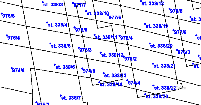 Parcela st. 338/12 v KÚ Břilice, Katastrální mapa