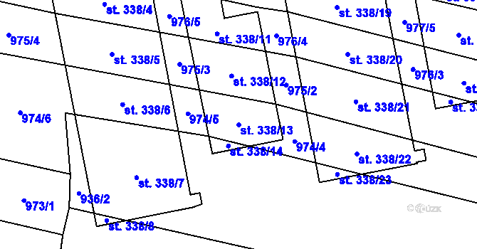 Parcela st. 338/13 v KÚ Břilice, Katastrální mapa