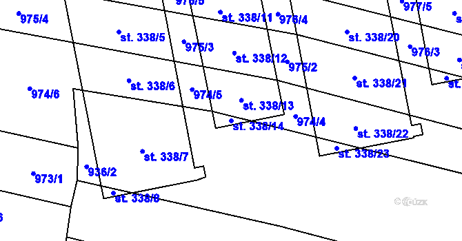 Parcela st. 338/14 v KÚ Břilice, Katastrální mapa