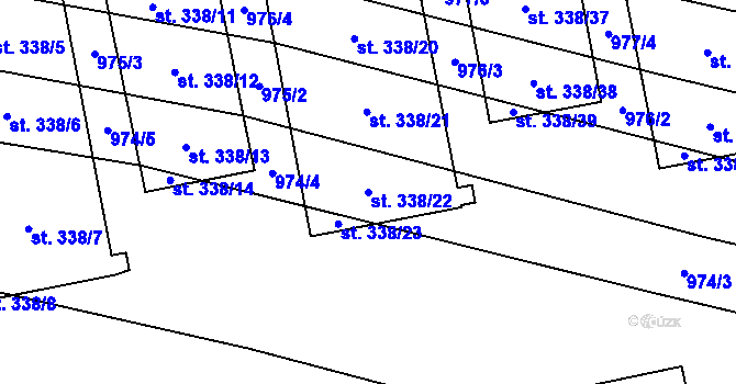 Parcela st. 338/22 v KÚ Břilice, Katastrální mapa