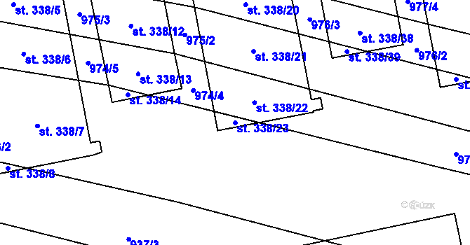 Parcela st. 338/23 v KÚ Břilice, Katastrální mapa