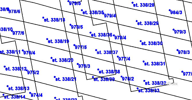 Parcela st. 338/37 v KÚ Břilice, Katastrální mapa