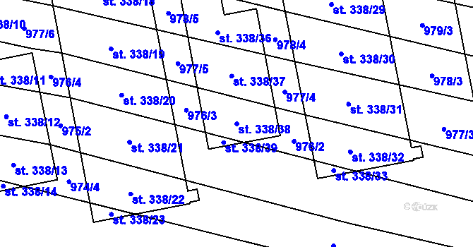 Parcela st. 338/38 v KÚ Břilice, Katastrální mapa