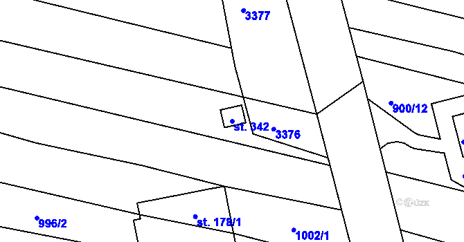 Parcela st. 342 v KÚ Břilice, Katastrální mapa
