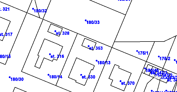 Parcela st. 353 v KÚ Břilice, Katastrální mapa