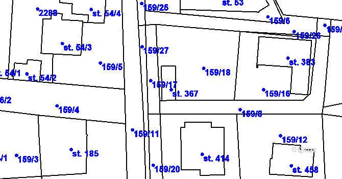 Parcela st. 367 v KÚ Břilice, Katastrální mapa