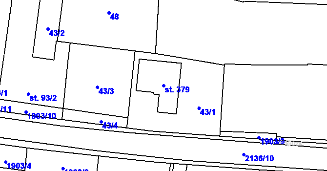 Parcela st. 379 v KÚ Břilice, Katastrální mapa