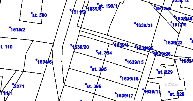 Parcela st. 394 v KÚ Břilice, Katastrální mapa