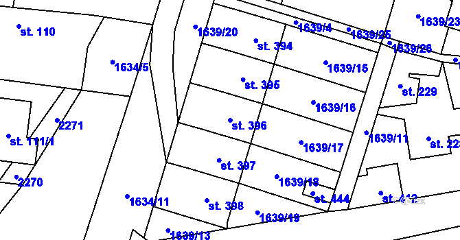 Parcela st. 396 v KÚ Břilice, Katastrální mapa