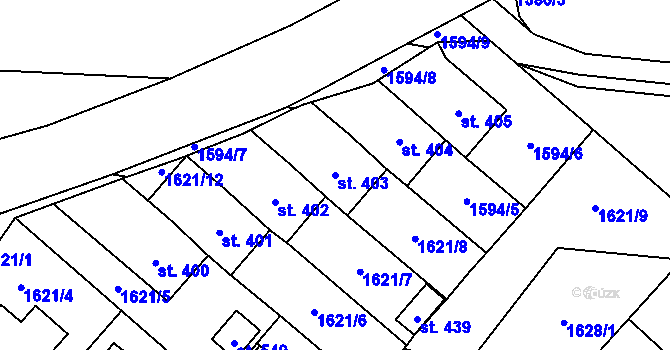 Parcela st. 403 v KÚ Břilice, Katastrální mapa