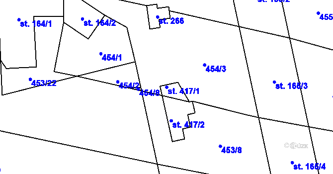 Parcela st. 417/1 v KÚ Břilice, Katastrální mapa