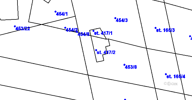 Parcela st. 417/2 v KÚ Břilice, Katastrální mapa