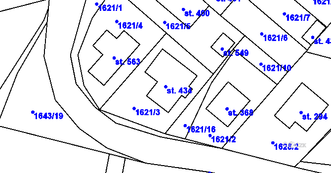 Parcela st. 434 v KÚ Břilice, Katastrální mapa