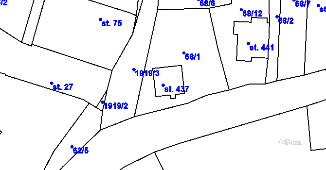 Parcela st. 437 v KÚ Břilice, Katastrální mapa