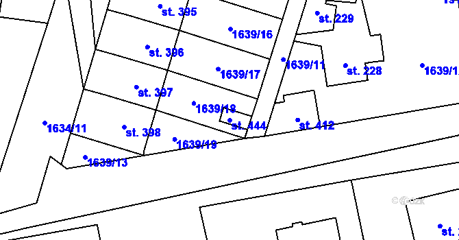 Parcela st. 444 v KÚ Břilice, Katastrální mapa