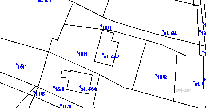 Parcela st. 447 v KÚ Břilice, Katastrální mapa