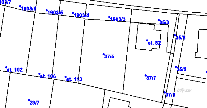 Parcela st. 37/5 v KÚ Břilice, Katastrální mapa