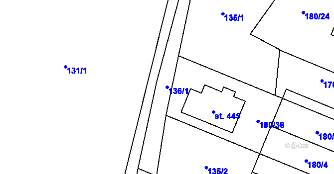 Parcela st. 136/1 v KÚ Břilice, Katastrální mapa