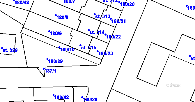 Parcela st. 180/23 v KÚ Břilice, Katastrální mapa