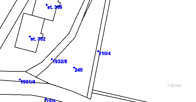 Parcela st. 210/4 v KÚ Břilice, Katastrální mapa