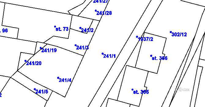 Parcela st. 241/1 v KÚ Břilice, Katastrální mapa
