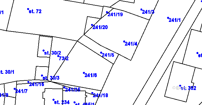 Parcela st. 241/5 v KÚ Břilice, Katastrální mapa