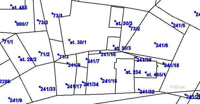 Parcela st. 241/16 v KÚ Břilice, Katastrální mapa