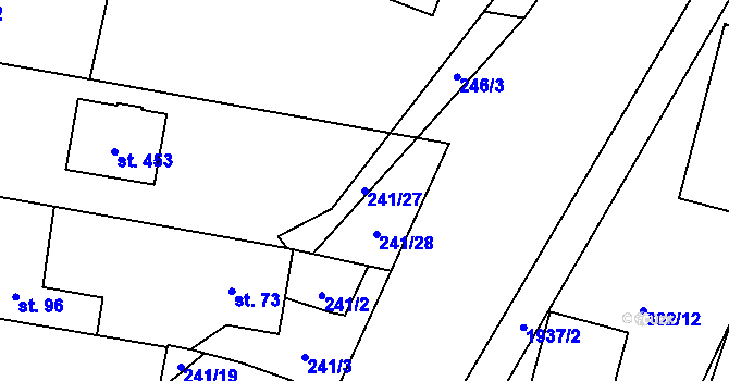 Parcela st. 241/27 v KÚ Břilice, Katastrální mapa