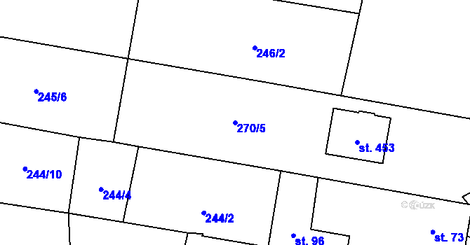 Parcela st. 270/5 v KÚ Břilice, Katastrální mapa