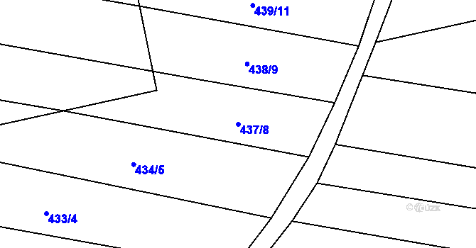 Parcela st. 437/8 v KÚ Břilice, Katastrální mapa