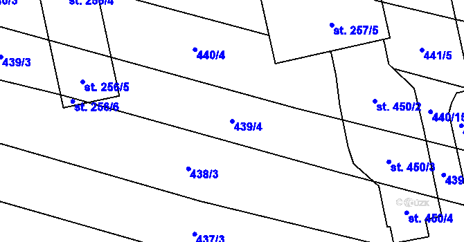 Parcela st. 439/4 v KÚ Břilice, Katastrální mapa