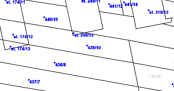 Parcela st. 439/10 v KÚ Břilice, Katastrální mapa