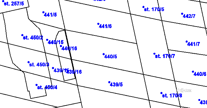 Parcela st. 440/5 v KÚ Břilice, Katastrální mapa