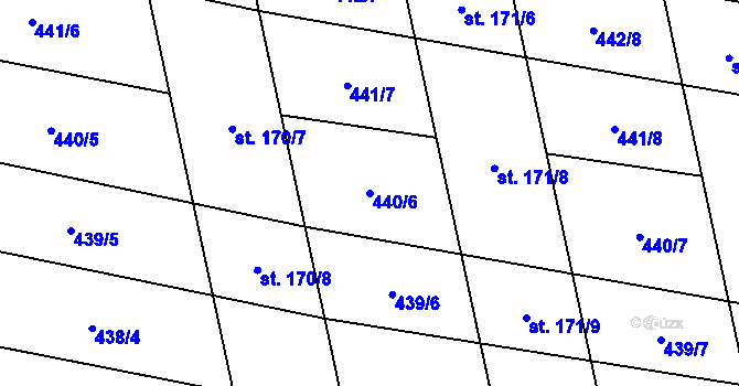 Parcela st. 440/6 v KÚ Břilice, Katastrální mapa