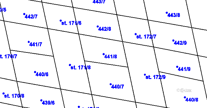 Parcela st. 441/8 v KÚ Břilice, Katastrální mapa