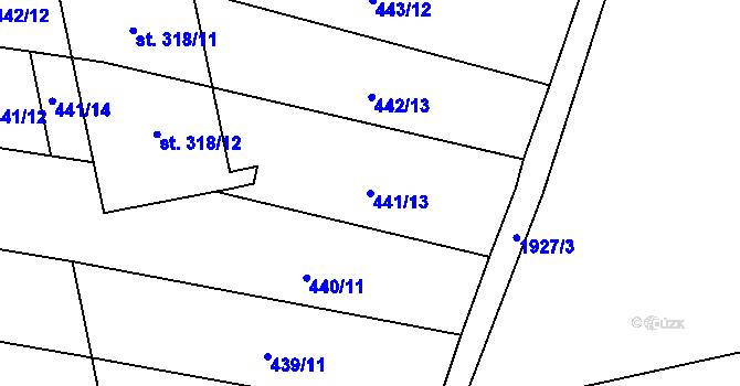 Parcela st. 441/13 v KÚ Břilice, Katastrální mapa