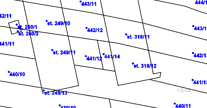 Parcela st. 441/14 v KÚ Břilice, Katastrální mapa