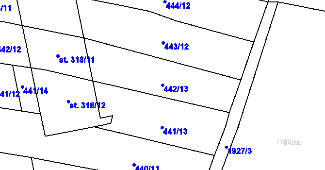 Parcela st. 442/13 v KÚ Břilice, Katastrální mapa