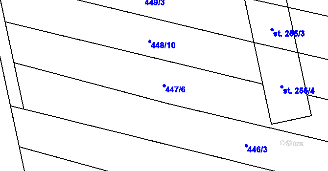 Parcela st. 447/6 v KÚ Břilice, Katastrální mapa