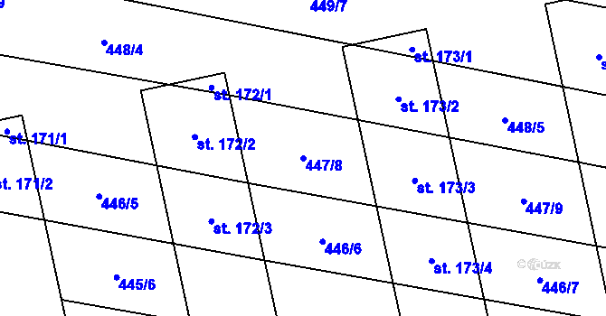 Parcela st. 447/8 v KÚ Břilice, Katastrální mapa