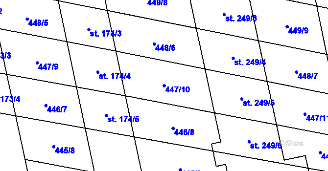 Parcela st. 447/10 v KÚ Břilice, Katastrální mapa