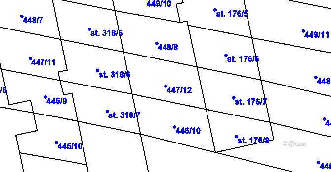 Parcela st. 447/12 v KÚ Břilice, Katastrální mapa