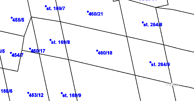 Parcela st. 460/18 v KÚ Břilice, Katastrální mapa