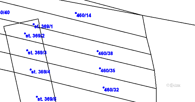 Parcela st. 460/38 v KÚ Břilice, Katastrální mapa