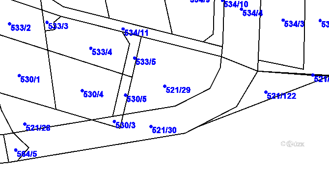 Parcela st. 521/29 v KÚ Břilice, Katastrální mapa