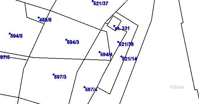Parcela st. 594/4 v KÚ Břilice, Katastrální mapa
