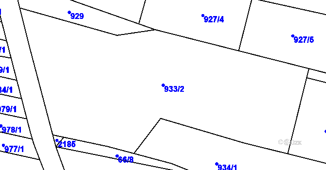 Parcela st. 933/2 v KÚ Břilice, Katastrální mapa