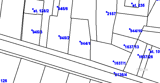 Parcela st. 944/1 v KÚ Břilice, Katastrální mapa